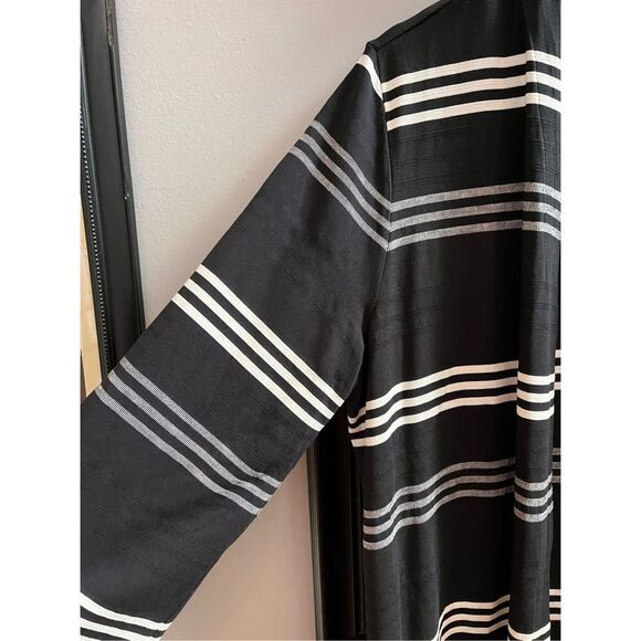 J. Jill Wearever Black & White Stripe Open Front Cardigan sz PL - Picture 4 of 7